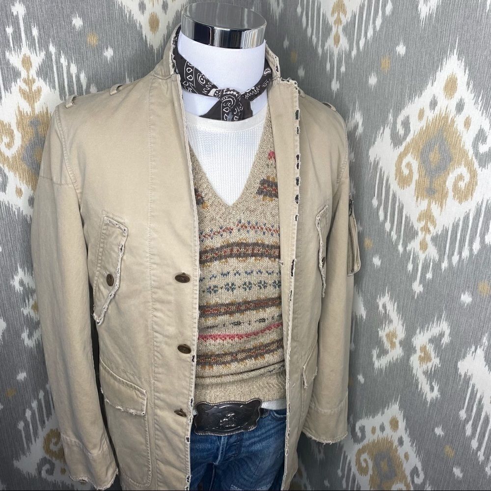 Double RRL Tan Multi Fair-isle V Neck Sweater Vest - Picture 14 of 16